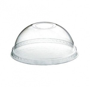 Крышка купольная прозрачная с отверстием d 95 мм ПЭТ (стак. 110023, 110145)