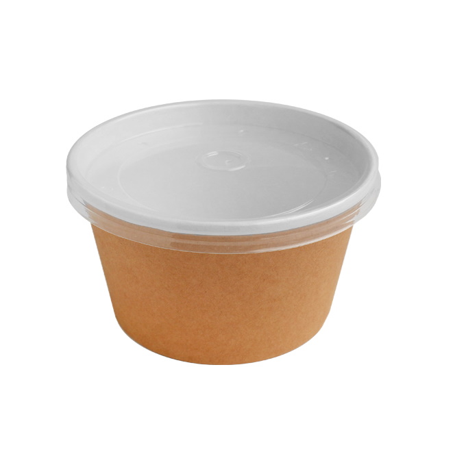 Чаша бумажная 500 мл крафт под суп/мороженое d 121 мм (крышка 130260)