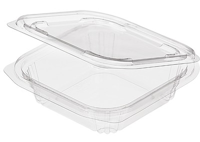 Контейнер 250 мл 136,9х132х36 мм прозрачный, ПЭТ (крышка откидная)