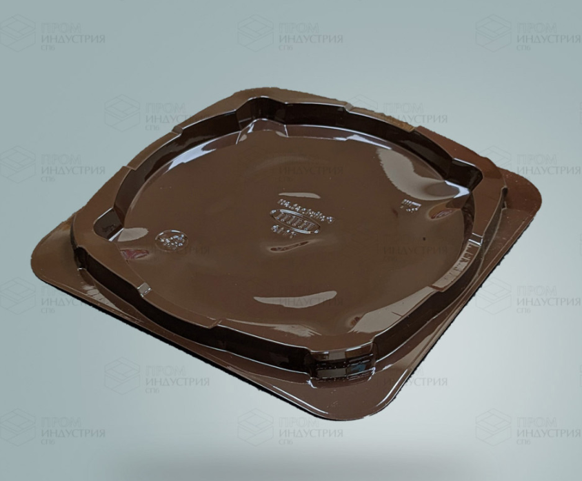 Дно для торта 185х185 мм h 80 мм коричневое, ПЭТ (крышка 240194)