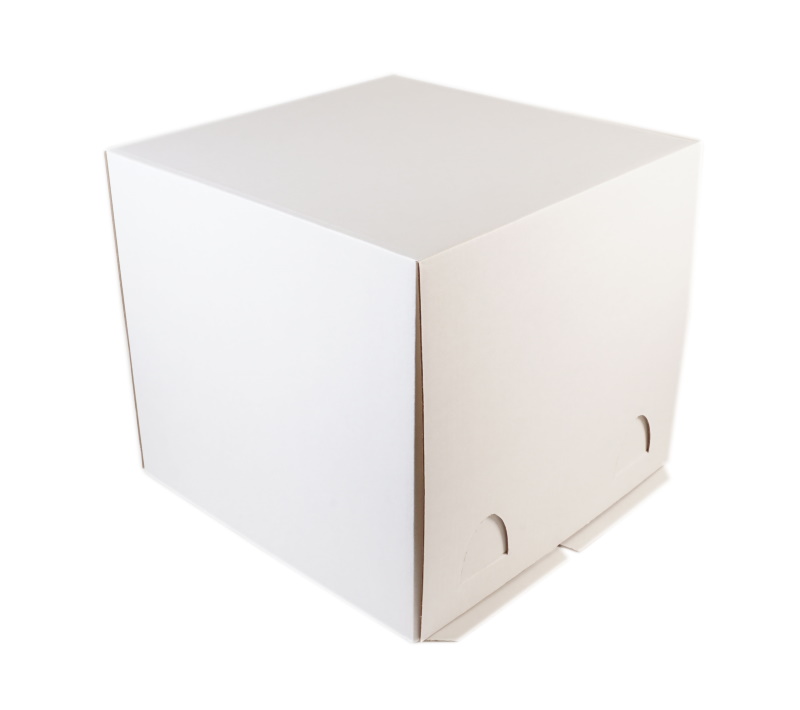 Короб для торта 300х300 мм h 450 мм (внешние) белый, картон