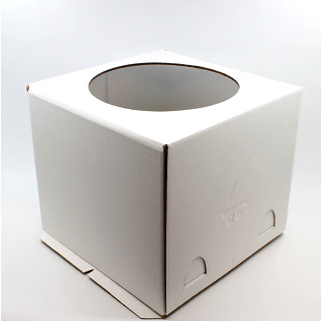 Короб для торта с окном 320х320 мм h 350 мм (внешние) белый, картон
