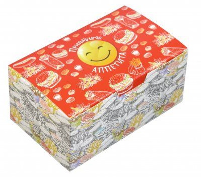 Коробка на вынос 150х91х70 мм картон с печатью "Smile"