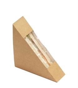 Упаковка для сэндвича 130х130х60 мм крафт с прозрачным окном
