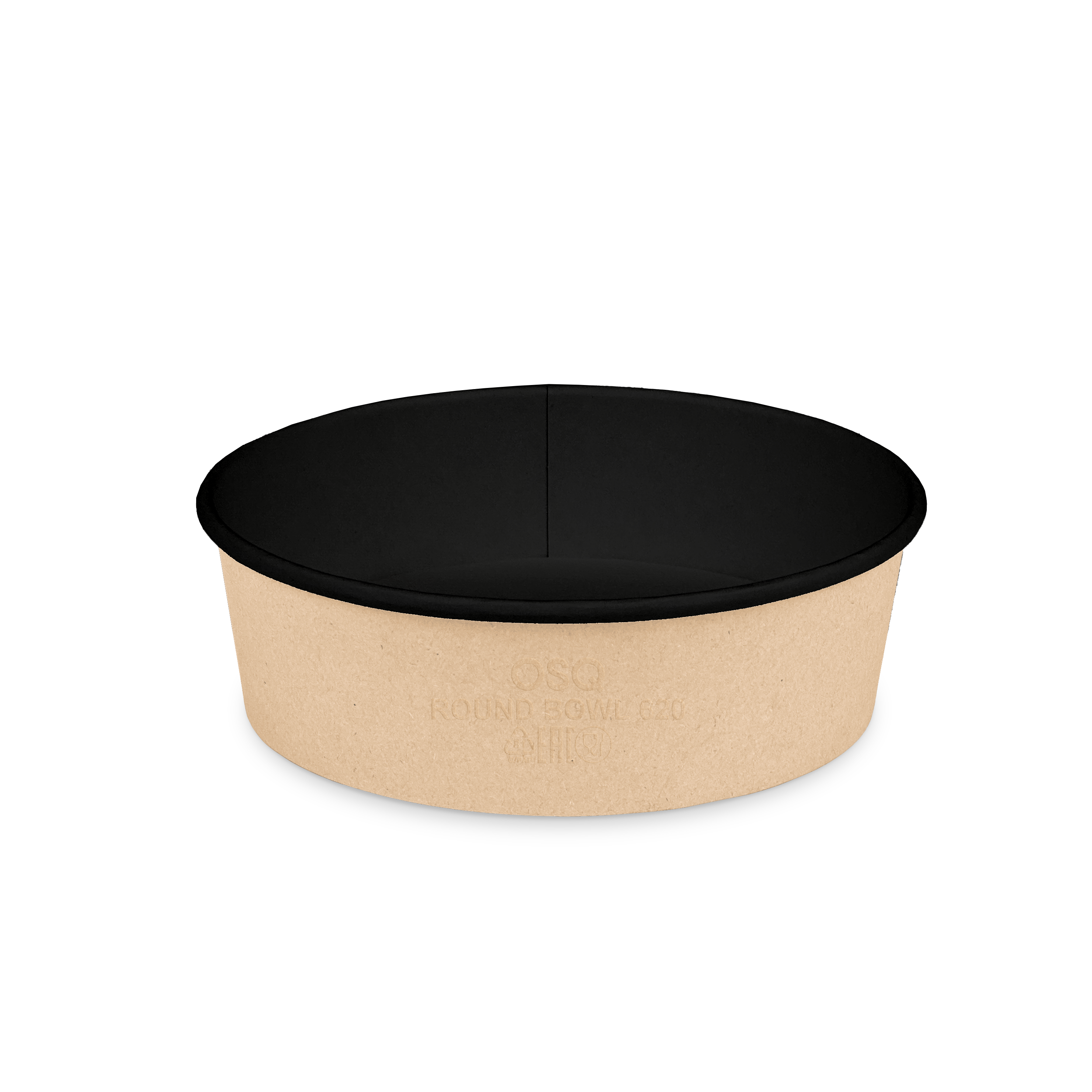 Контейнер 620 мл d 150 мм картон крафт/чёрный (крышка 272200, 272206, 272207, 272209)