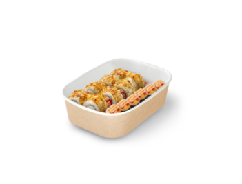 Контейнер 860 мл 190х135х51 мм картон крафт (крышка 272793)