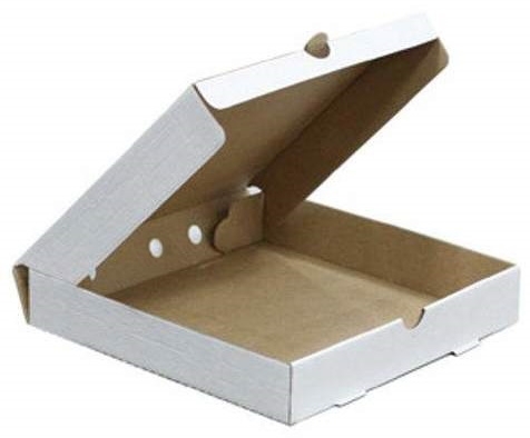 Коробка под пиццу 330х330х40 мм бело-бурый гофрокартон