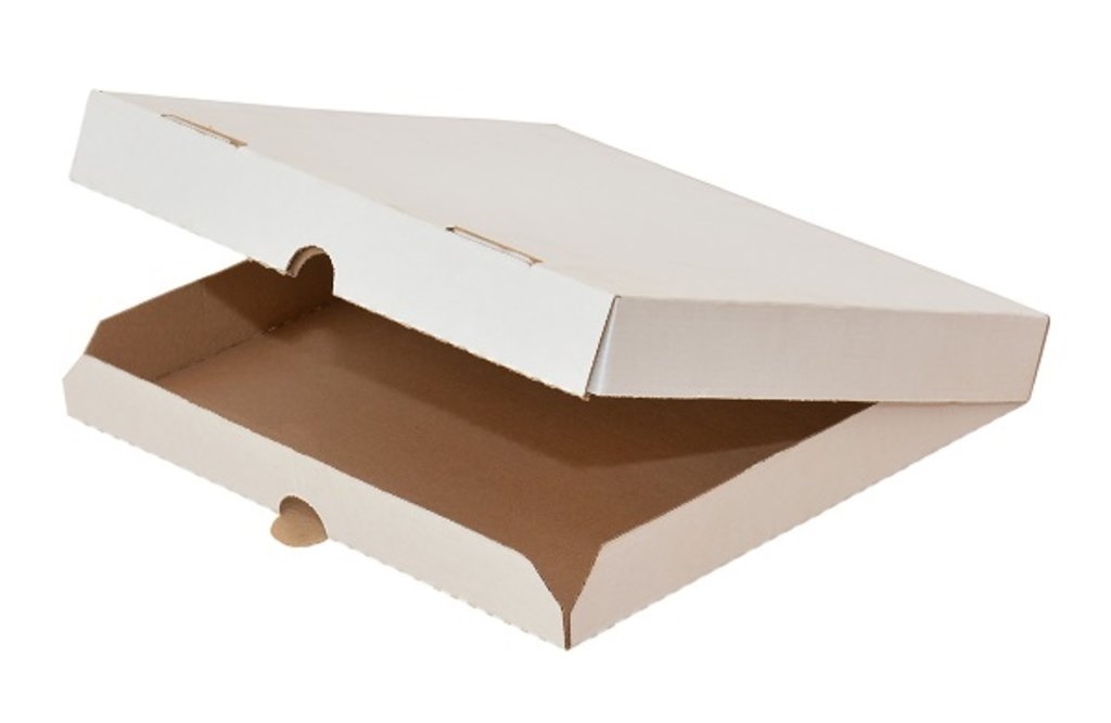 Коробка под пиццу 450х450х40 мм бело-бурый гофрокартон
