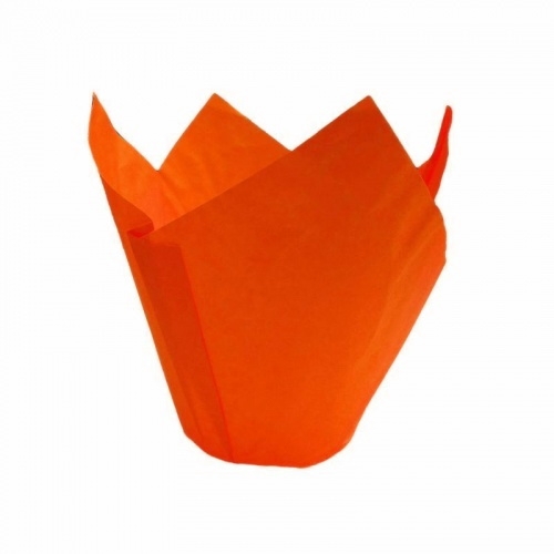 Форма бумажная "тюльпан" 50х80 мм оранжевая