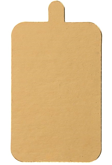Подложка с держателем золотая прямоугольник 100х65 мм