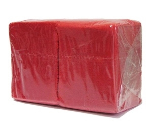 Салфетки красные 1 слой 24х24 см, 400 штук