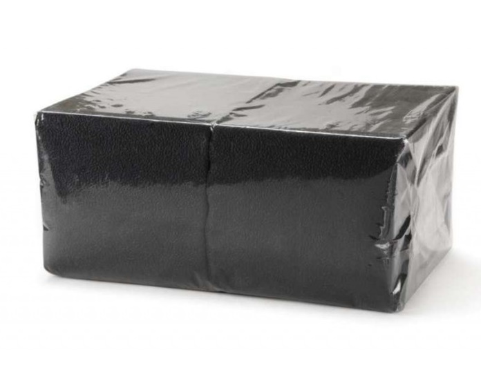 Салфетки чёрные 1 слой 24х24 см, 400 штук