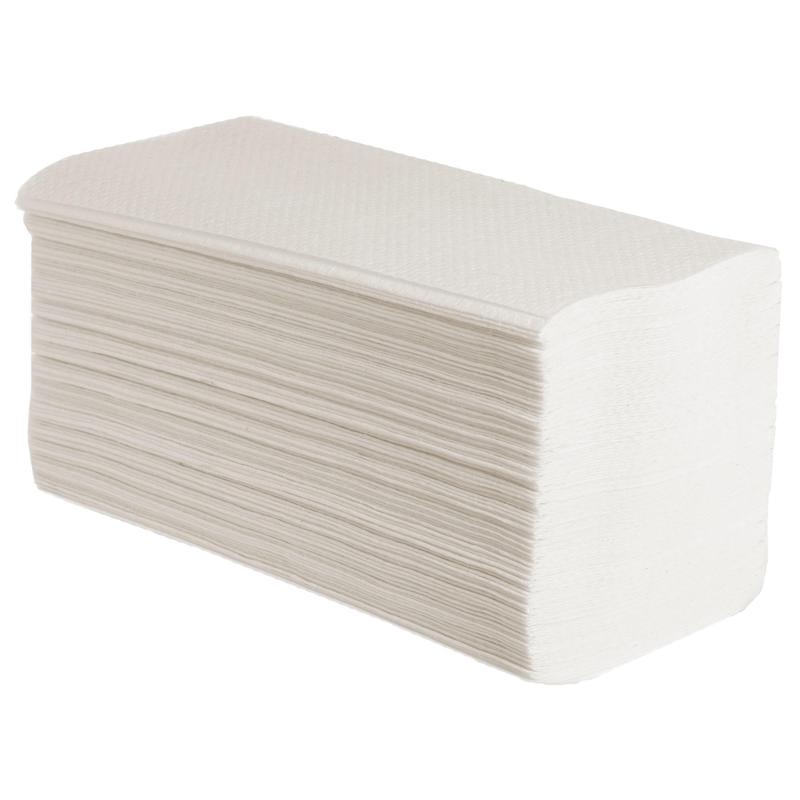 Полотенца бумажные "Мягкоff" белые 1 слой 230х110 мм V-сложение