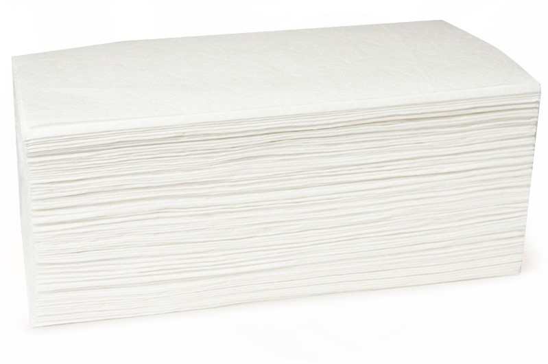 Полотенца бумажные "Мягкоff" белые 1 слой 230х110 мм  V-сложение