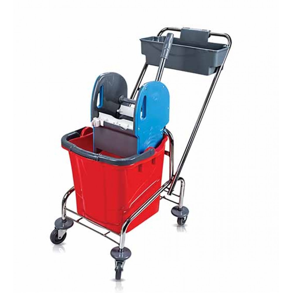 Тележка уборочная одноведёрная 25 л металлическая