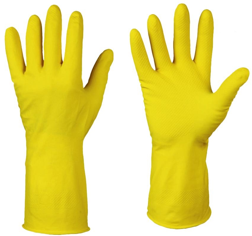 Перчатки латекс "DOMI PURE/GLOVES" жёлтые размер S