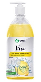ГРАСС VIVA 1 л "Лимон" концентрат для мытья посуды